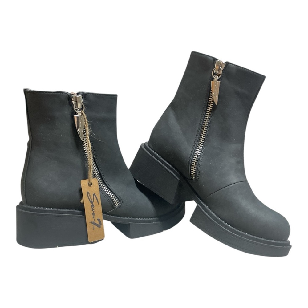 Seven 7 Black Boot Vault With Zip Sides 10